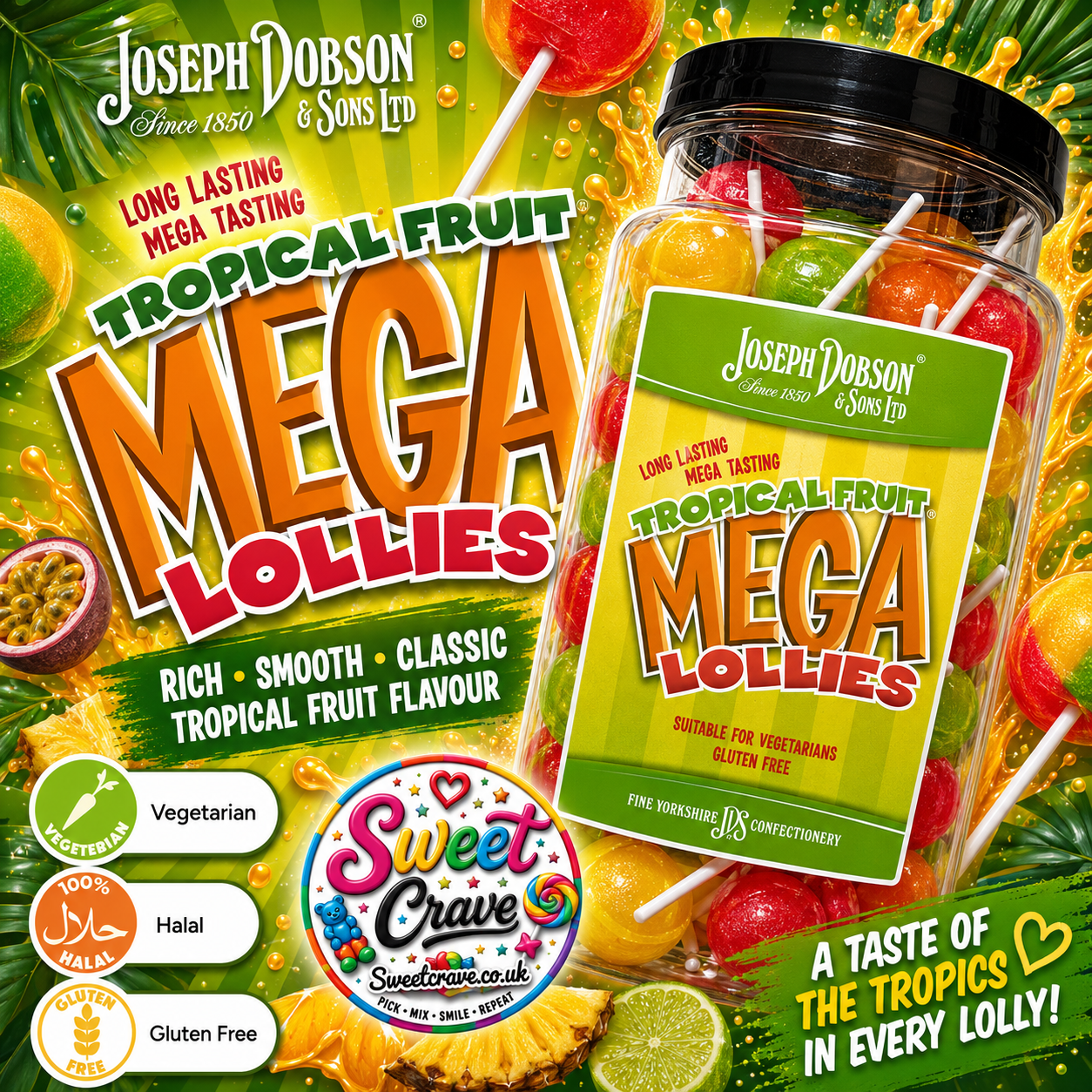 Tropical Fruit MEGA Lollies X5
