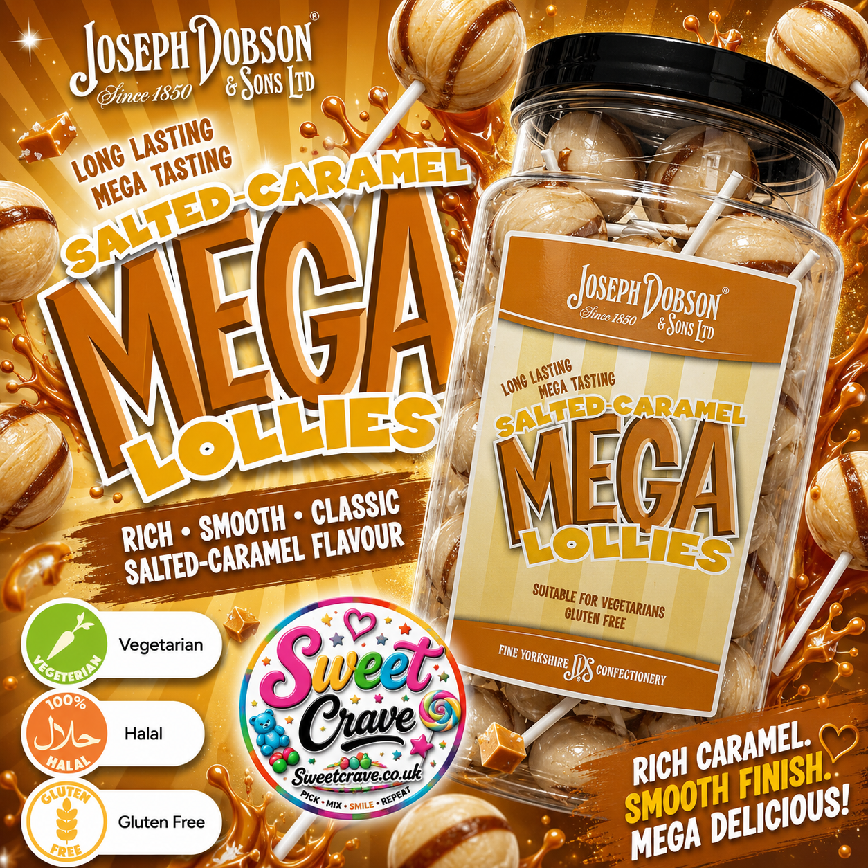 Salted Caramel MEGA Lollies X5