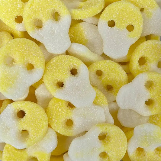 100g Fizzy Yellow & White Skulls
