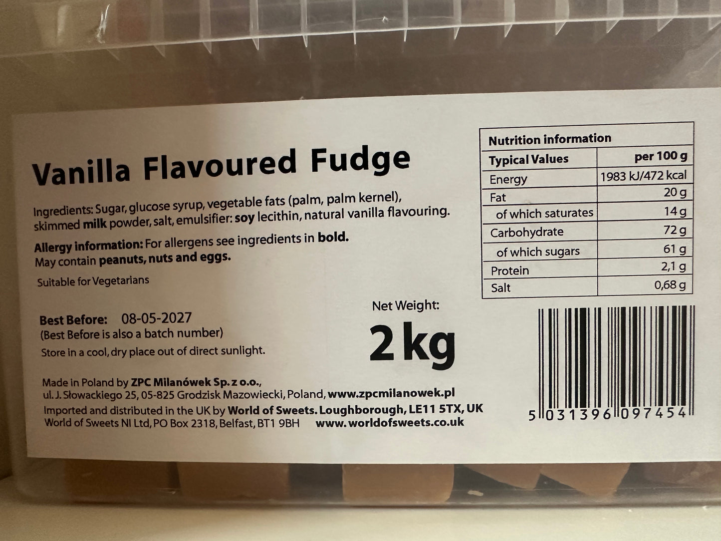 Vanilla Flavoured Fudge